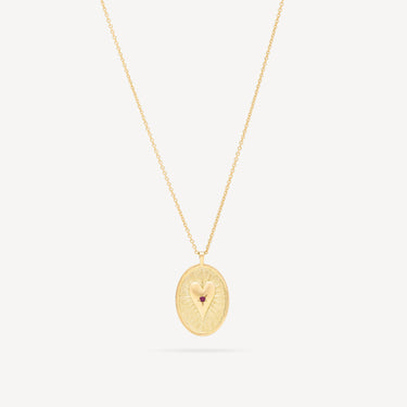 Oval Dracones Ruby Yellow Gold Necklace