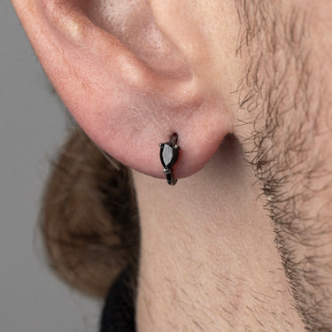 Piercing Hoop 6.5mm Black Gold Pear 4.5x3mm Black Diamonds