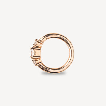 Piercing Hoop 6.5mm Rose Gold Princess 2x2mm