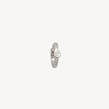 Piercing Hoop 8mm White Gold Half Pavé Pear 3.5mm Diamond