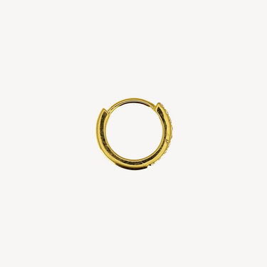 Piercing Hoop 8mm Yellow Gold Half Pave