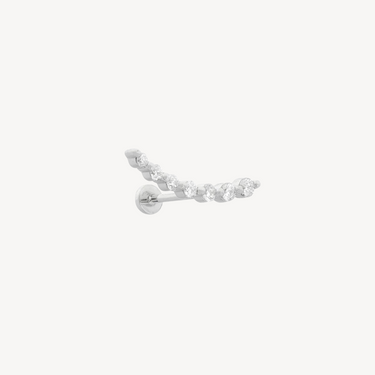 Piercing Stud White Gold Gradient 7 Diamonds