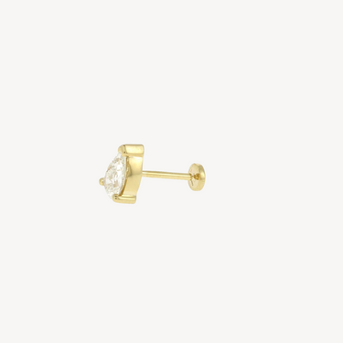 Piercing Stud pear 5.5x3.5mm yellow gold