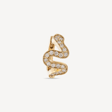 Piercing Hoop Yellow Gold Snake Diamond