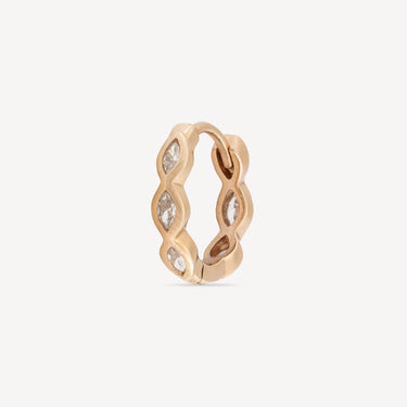 Piercing Hoop 9.5mm Rose Gold Diamonds Marquise 3x2mm