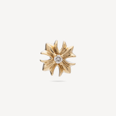 Piercing Stud Yellow Gold Gothic Cross Diamond