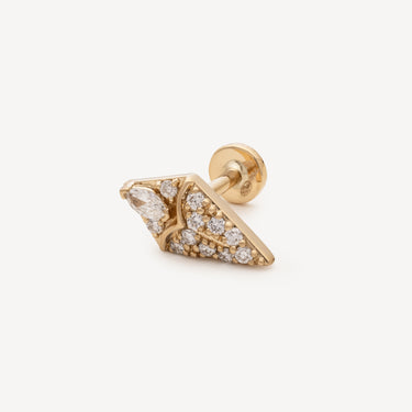 Piercing Stud Yellow Gold Diamond Rhombus