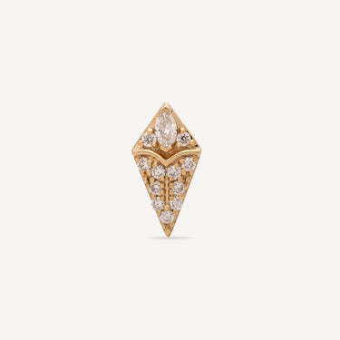 Piercing Stud Yellow Gold Diamond Rhombus