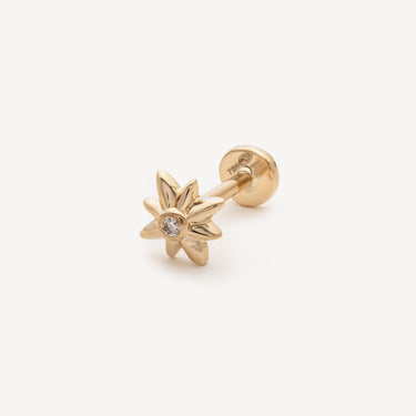 Piercing Stud Yellow Gold Mini Rose Winds Diamond