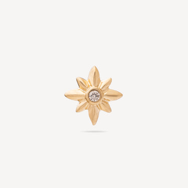 Piercing Stud Yellow Gold Mini Rose Winds Diamond