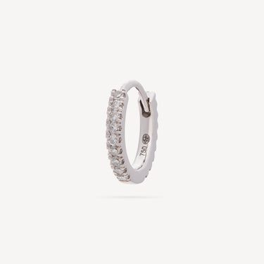 Hoop 8mm White Gold Full Pave