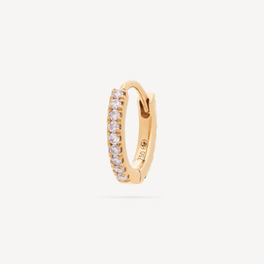 Hoop 8mm Yellow Gold Full Pave