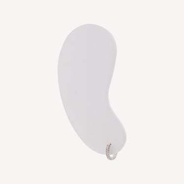 Piercing Hoop 6.5mm White Gold Half Paved