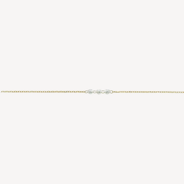 Bracelet diamonds inlaid 3mm yellow gold