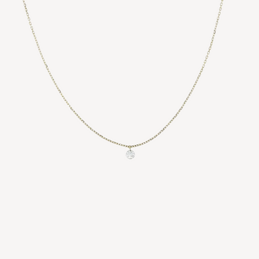 3.5mm yellow gold diamond necklace