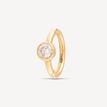 Piercing Hoop 6.5mm Yellow Gold Diamond 2.5mm