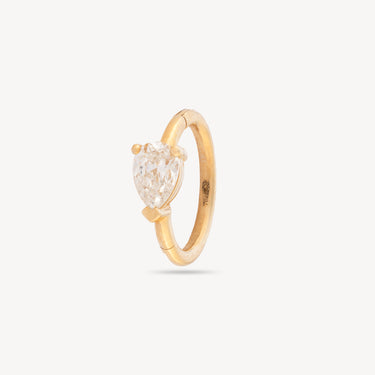 Piercing Hoop 8mm Yellow Gold Pear 3.5x2.5mm