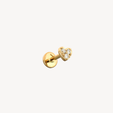 Piercing Stud Mini Coeur Pavé Rose Gold