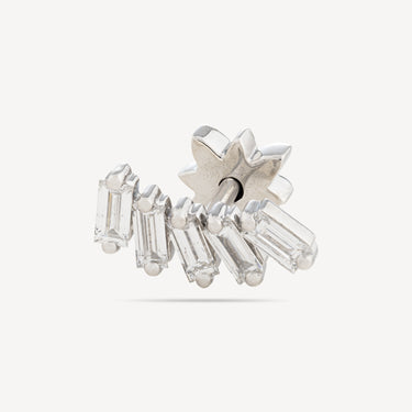Piercing Stud White Gold 5 Baguette Diamond