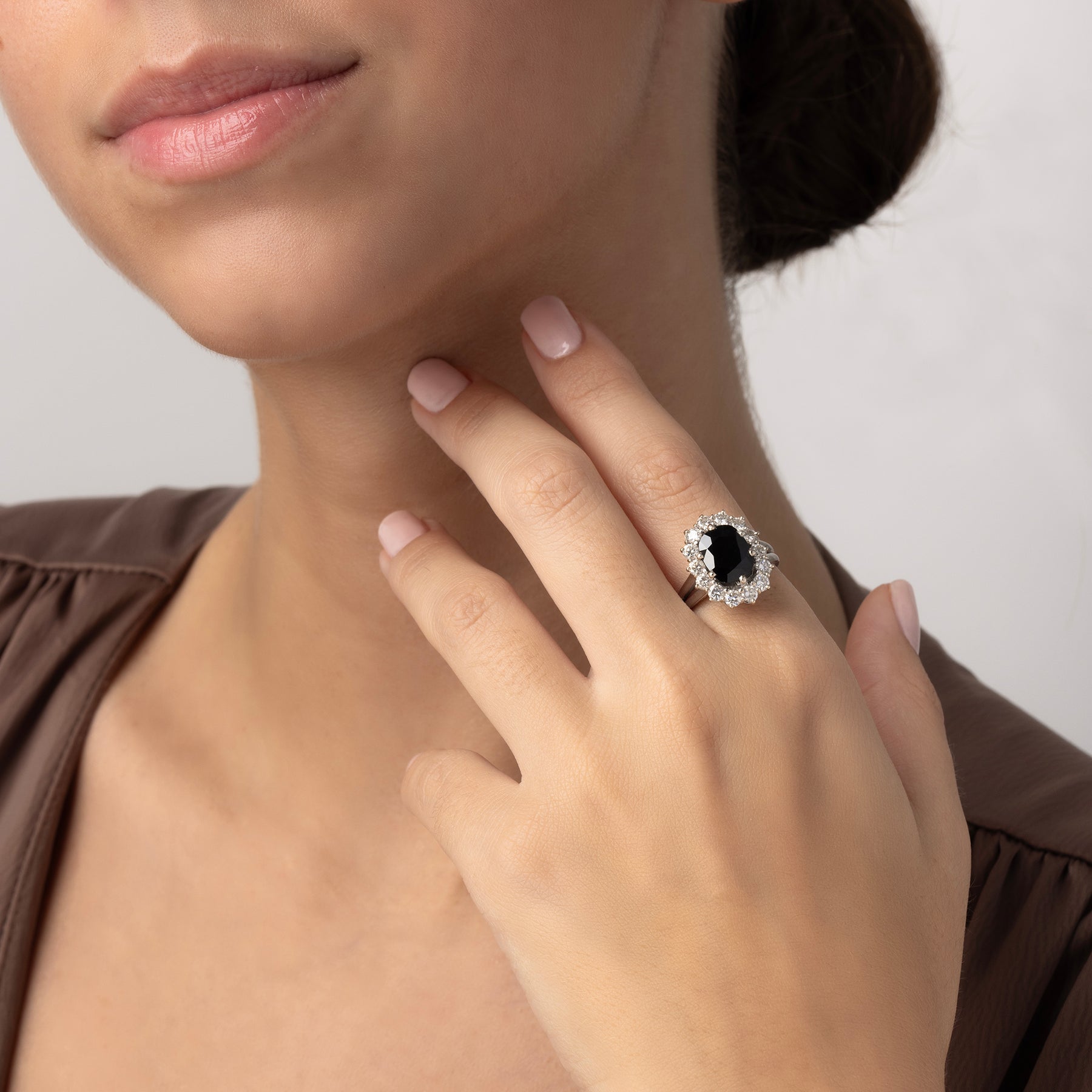 Bague Or Blanc et Saphirs