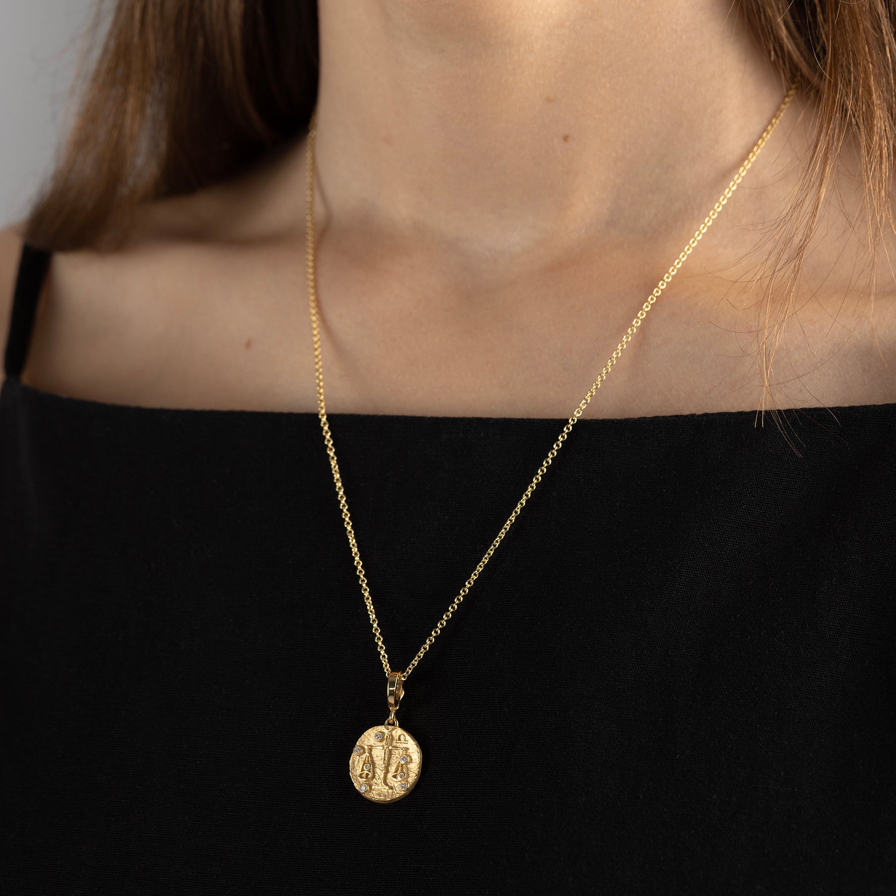 Of The Stars Libra Small Coin Necklace
