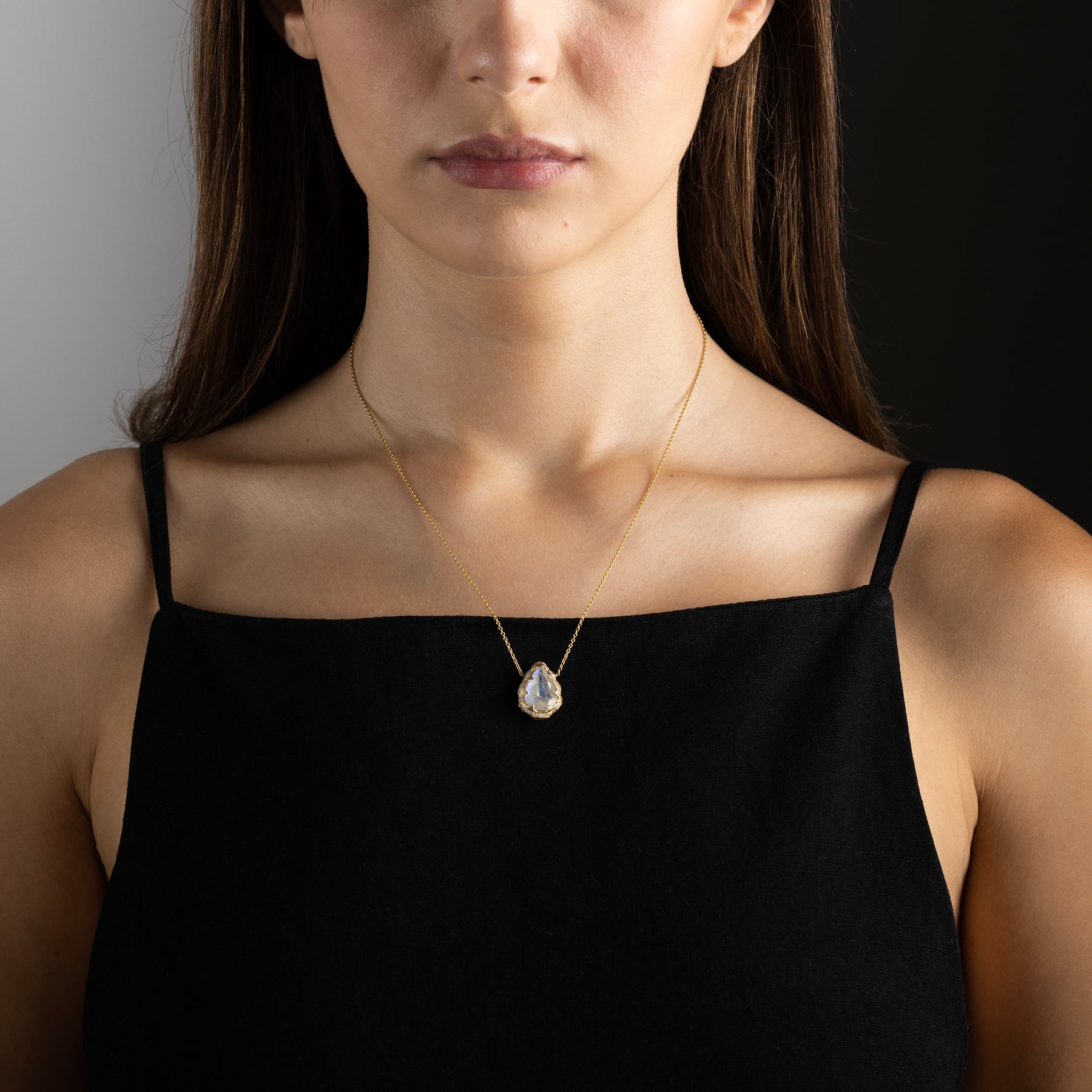 Baby Queen Water Drop Moonstone Necklace
