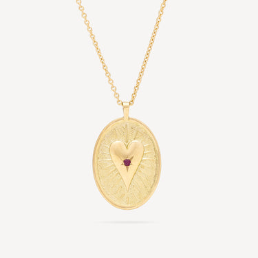 Oval Dracones Ruby Necklace Yellow Gold