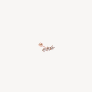 Rose Gold 3 Stars Earring