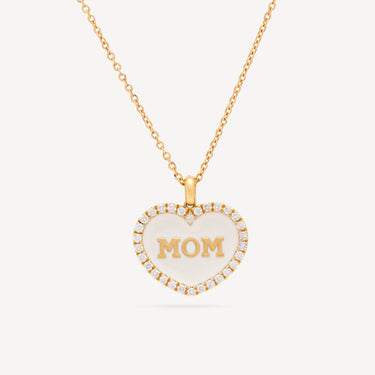 Collier Pendentif Mom Blanc Diamants