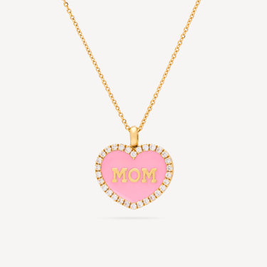 Collier Pendentif Mom Rose Neon Diamants