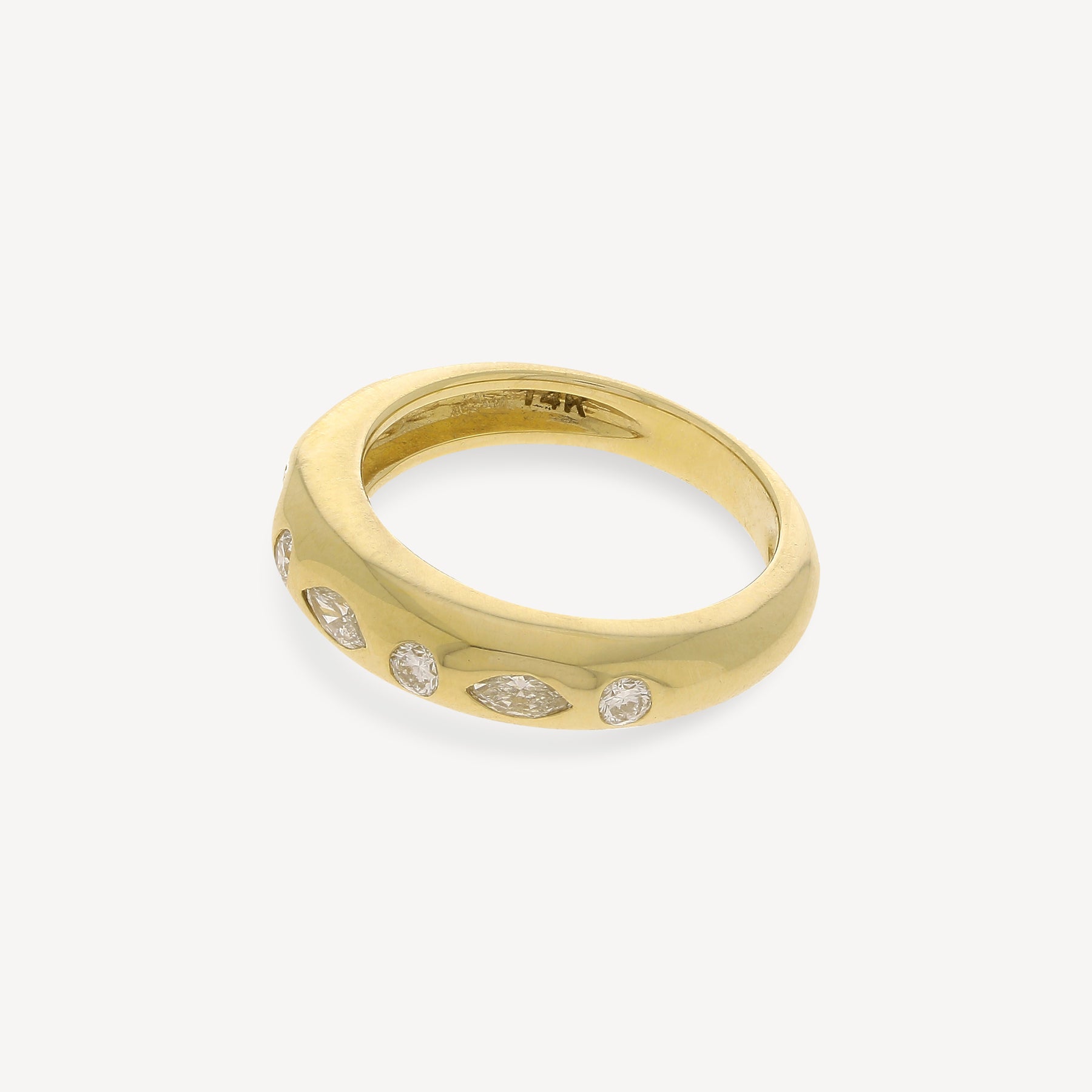 Bague 9 Round and Marquise Diamond Skinny