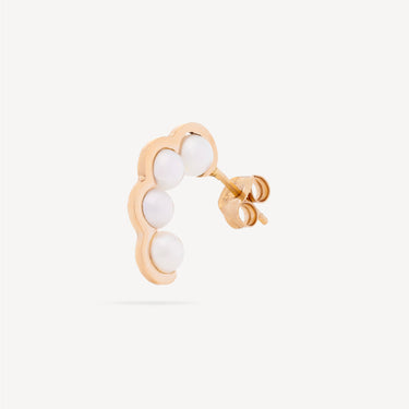 Boucle d'Oreille Coco Beach Or Rose et Perles Blanches