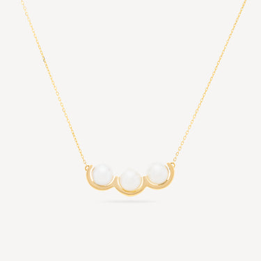 Collier La Réserve Or Jaune Et Perles Blanches