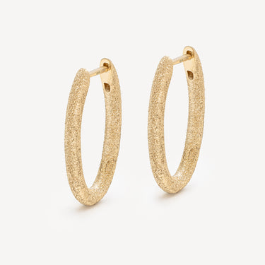 Vera Gold Sandblasted Hoop Earrings