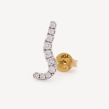 Flow Gold and Diamond Stud Earring