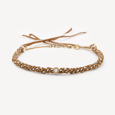 Bracelet Na Gioia Diamants Brun Blanc
