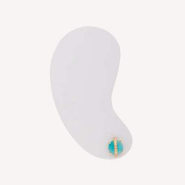 Stud Saturn Amazonite Diamants