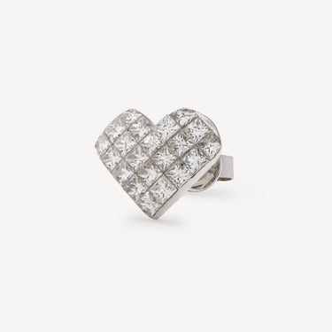 White Gold Heart Earring