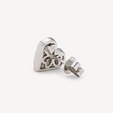 White Gold Heart Earring