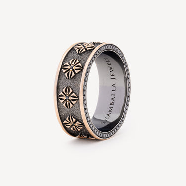 SOS Ring Rose Gold and Black Diamonds