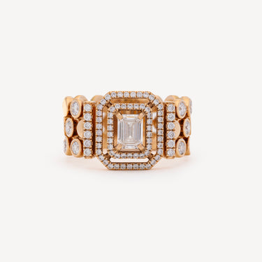 Bague D-Vibes Multi Rangs Or Rose