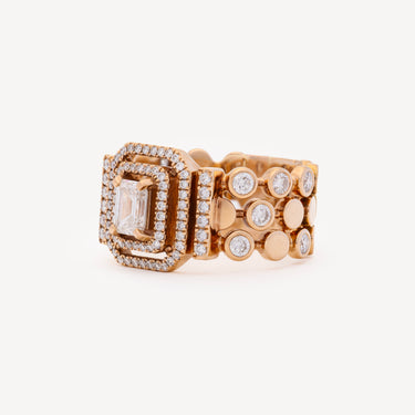 Bague D-Vibes Multi Rangs Or Rose