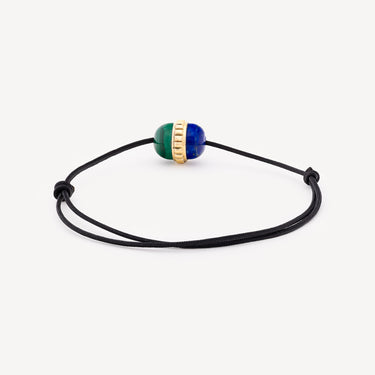 Bracelet Malachite Lapis Gold Cabochon