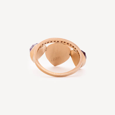 Bague Pétales Rubis et Diamants Or Rose