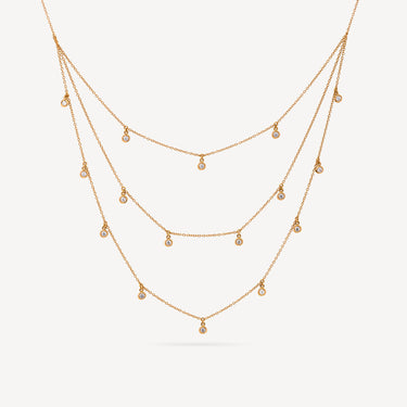 Collier Triple Rangs Diamants Libres