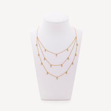 Collier Triple Rangs Diamants Libres