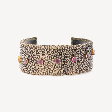 Bracelet Jonc Galuchat Gris