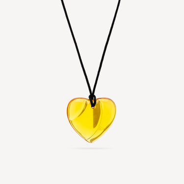 Collier Coeur Cristal Jaune