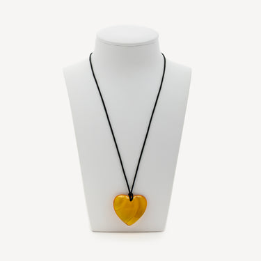 Collier Coeur Cristal Jaune