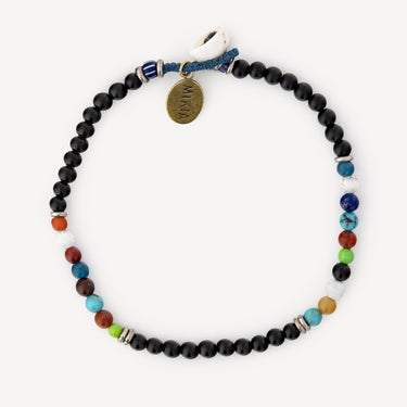 Bracelet Noir Perles Multicolores